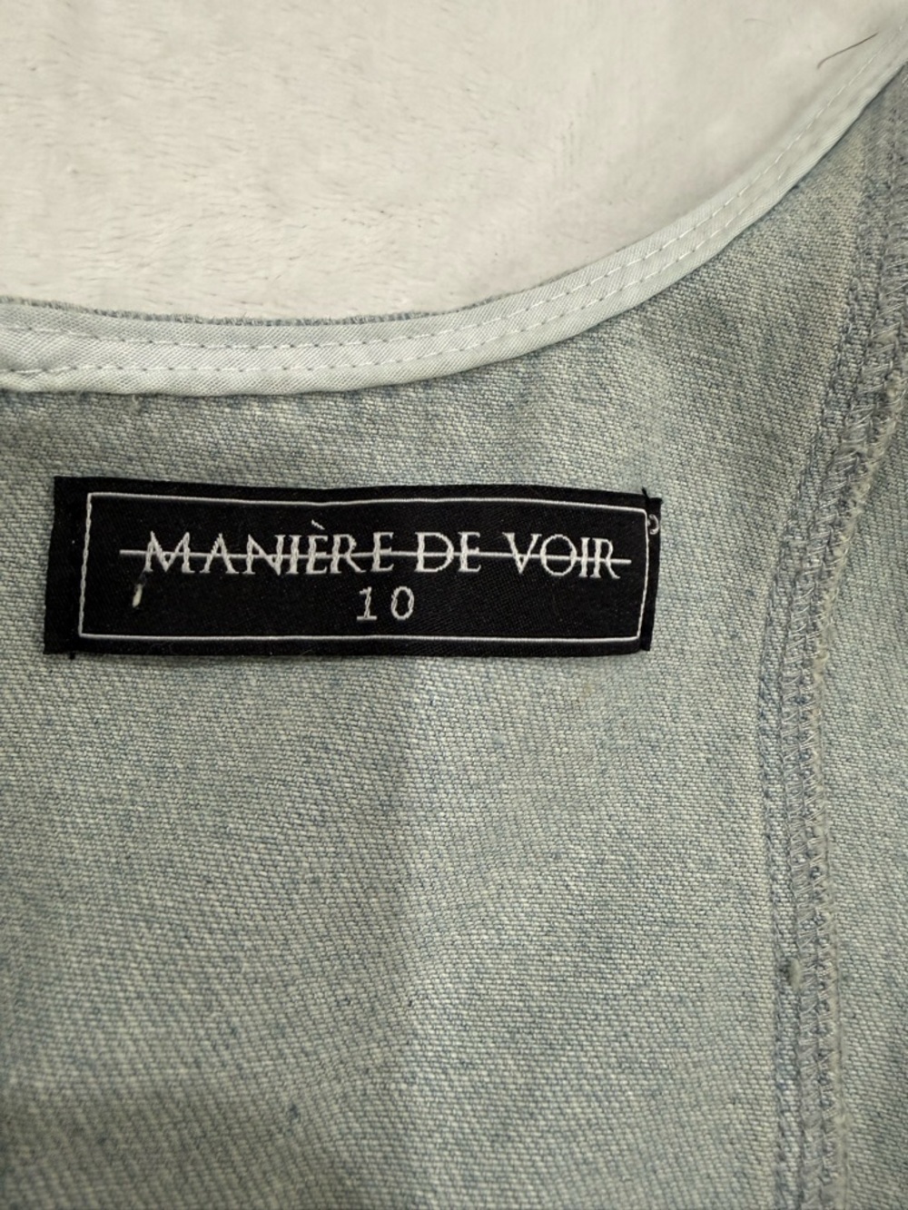Manière De Voir Denim Corset Top Zip Front Bustier Blue Size 10 - Picture 6 of 9